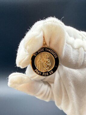 14K Yellow Gold St. Jude Round Medal